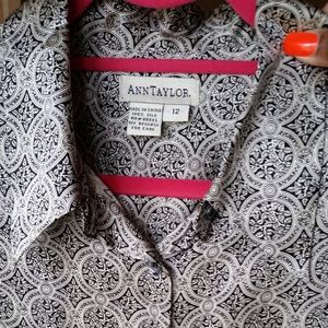 Black & Silver print button down w french cuffs